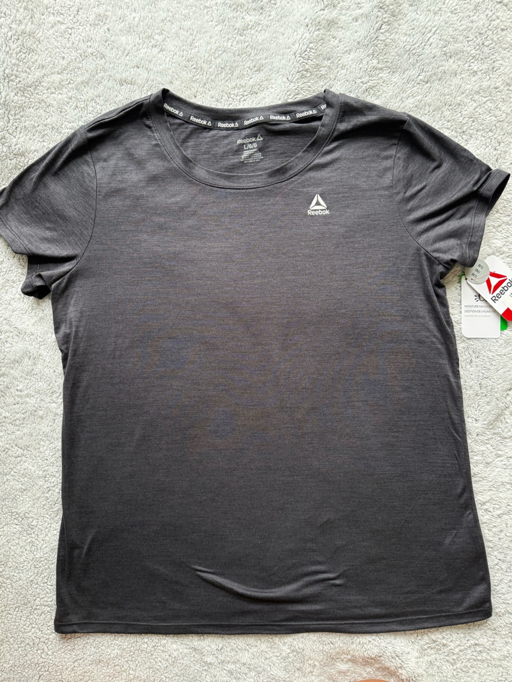 Reebok Women's Dark Heather Gray Short Sleeve Performance Tee